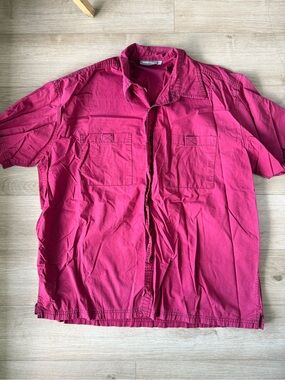 Men's Casual Button Down Shirt - Burgundy